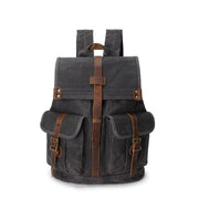 Men's Waxed Canvas Backpack — Vintage Leather Trim Waterproof | Travel & Hiking by Mead's Supply & Equipment Outfitters limited