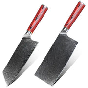 Damascus Steel Chinese Cleaver Household Meat Red by China Dropship