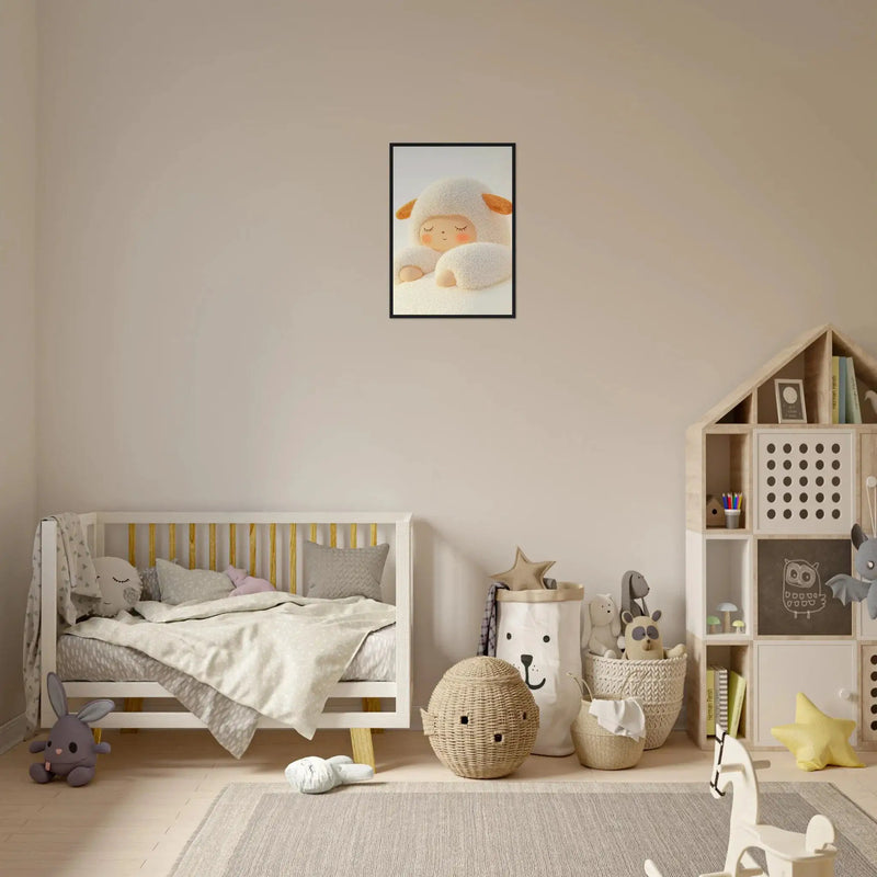 Fluffy Sheep Asleep by Blank Wall Print Shop