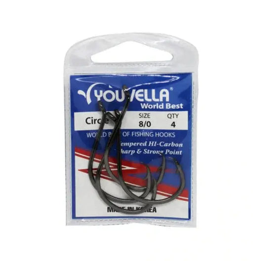 Youvella Circle Hooks 8/0 (4 PER PACK) by NZ Diver
