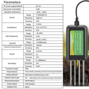8-in-1 Soil Sensor for pH, EC, Moisture, Temp & NPK Testing by Habicare