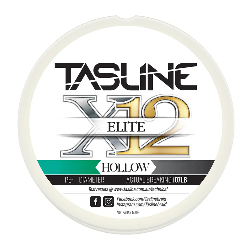 Tasline Elite X12 Hollow Braid White 600m by Tasline