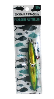 Ocean Assassin Fishbones Flutter Jig - Green by NZ Diver