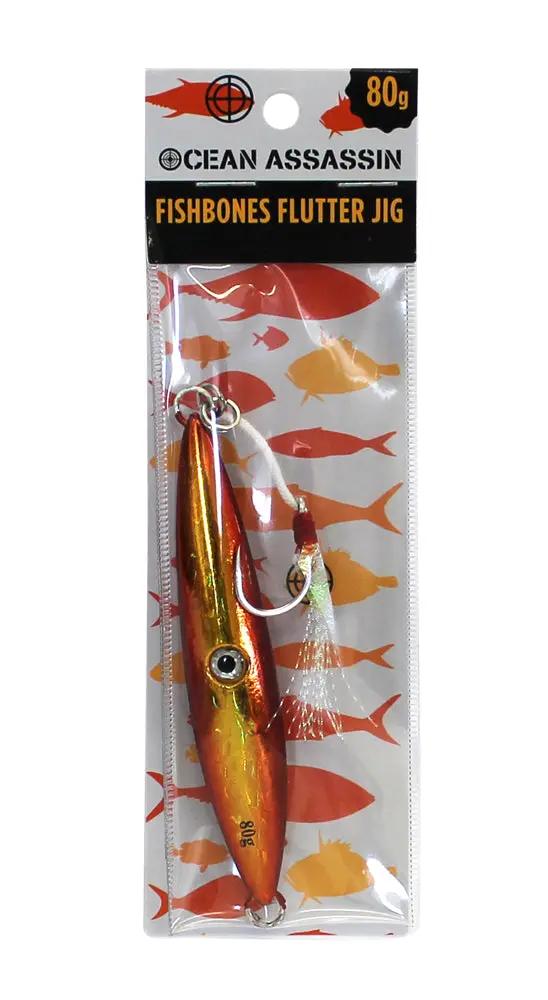 Ocean Assassin Fishbones Flutter Jig - Orange by NZ Diver