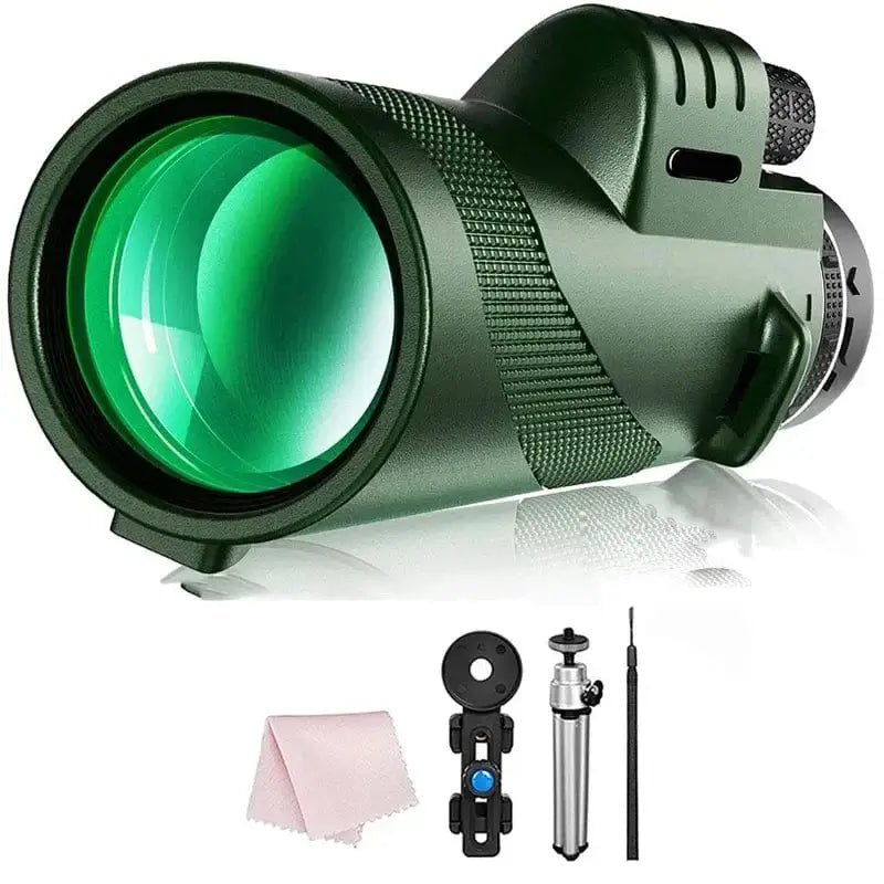 China China GREEN SET 80x100 HD ZOOM Powerful Monocular Telescope Portable Binoculars Long Range Telescope Hunting Camping With Outdoor Camping Travel