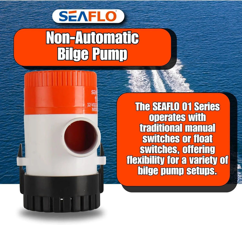 12V SEAFLO 1100GPH Bilge Submersible Water Pump by salelink.co.nz