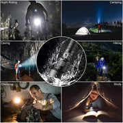 LED Torch Rechargeable High Lumens Flashlight with two 26650 Batteries by dealonline.co.nz