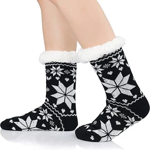 4 Pairs Womens Slipper Fuzzy Socks Winter Super Warm Soft Socks with Grippers by dealonline.co.nz