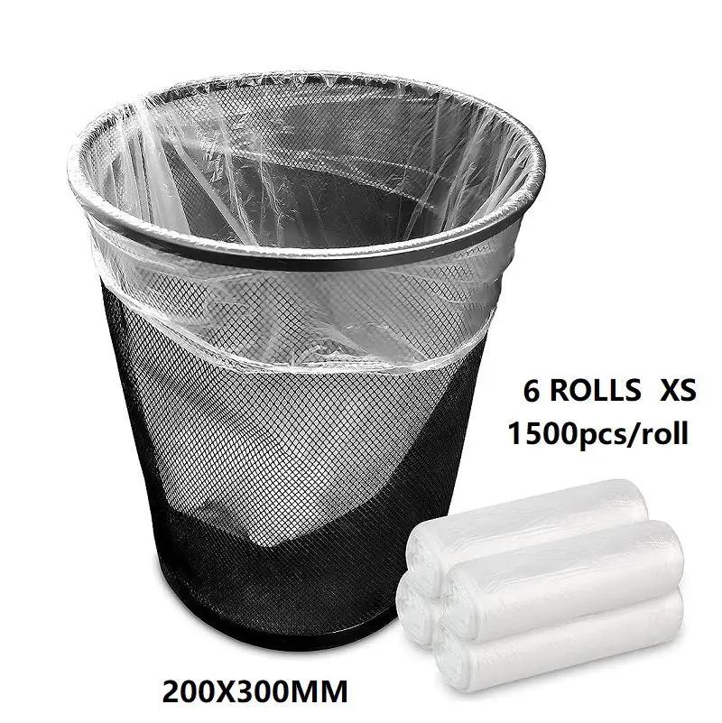 (6 Rolls/1ctn) X-Small (200X300MM)Clear Trash Bag Rubbish, 1500pcs/roll by dealonline.co.nz