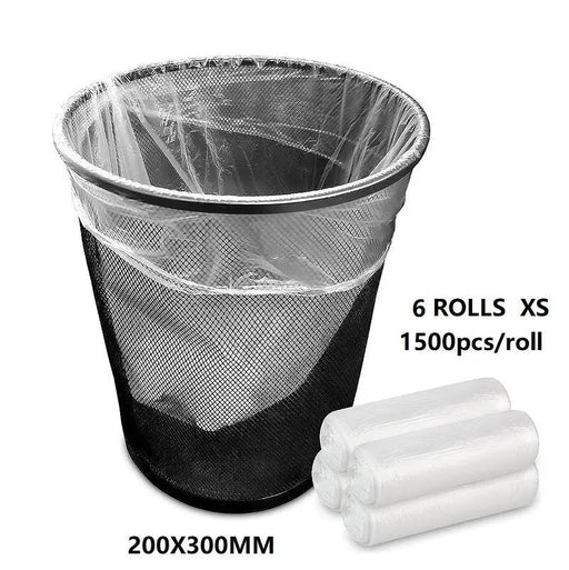 (6 Rolls/1ctn) X-Small (200X300MM)Clear Trash Bag Rubbish, 1500pcs/roll by dealonline.co.nz