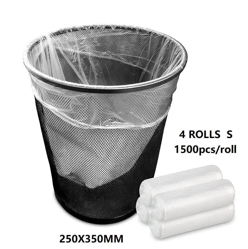 (4 Rolls/1ctn) S(250X350MM) Clear Trash Bag Rubbish, 1500pcs/roll by dealonline.co.nz
