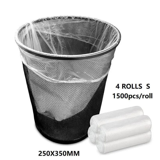 (4 Rolls/1ctn) S(250X350MM) Clear Trash Bag Rubbish, 1500pcs/roll by dealonline.co.nz