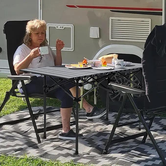 120 cm Portable Folding Camping Table – Roll-Up Outdoor Cooking & Picnic Table ZF1409 by ECOTREK