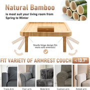 Bamboo Sofa Couch Clip on Side Table Arm Tray by salelink.co.nz