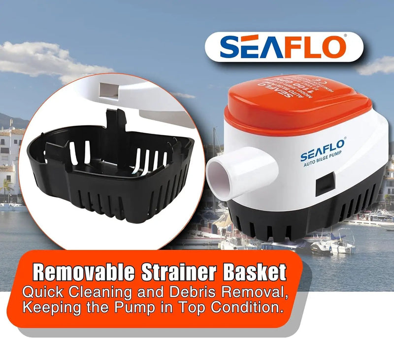 12V 1100GPH Seaflo Automatic Submersible Bilge Pump by salelink.co.nz