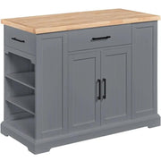 Wooden Kitchen Island Kitchen Cart Kitchen Trolley by Yaheetech