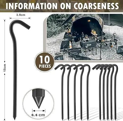 Camping Pegs – 10pcs Aluminium Alloy Tent Stakes HL2302 by ECOTREK