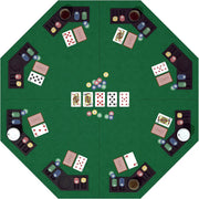48 Inch Foldable Poker Table Top for 8 Players Chips Tray & Cup Holders Texas by dealonline.co.nz