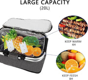 Ecotrek Insulated Picnic Lunch Bag - Large 20L Foldable Soft Cooler Bag JS33001 by ECOTREK