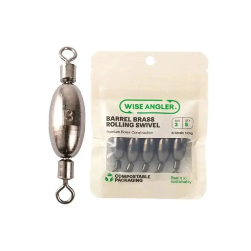 Barrel Brass Weight Rolling Swivel by WISE ANGLER