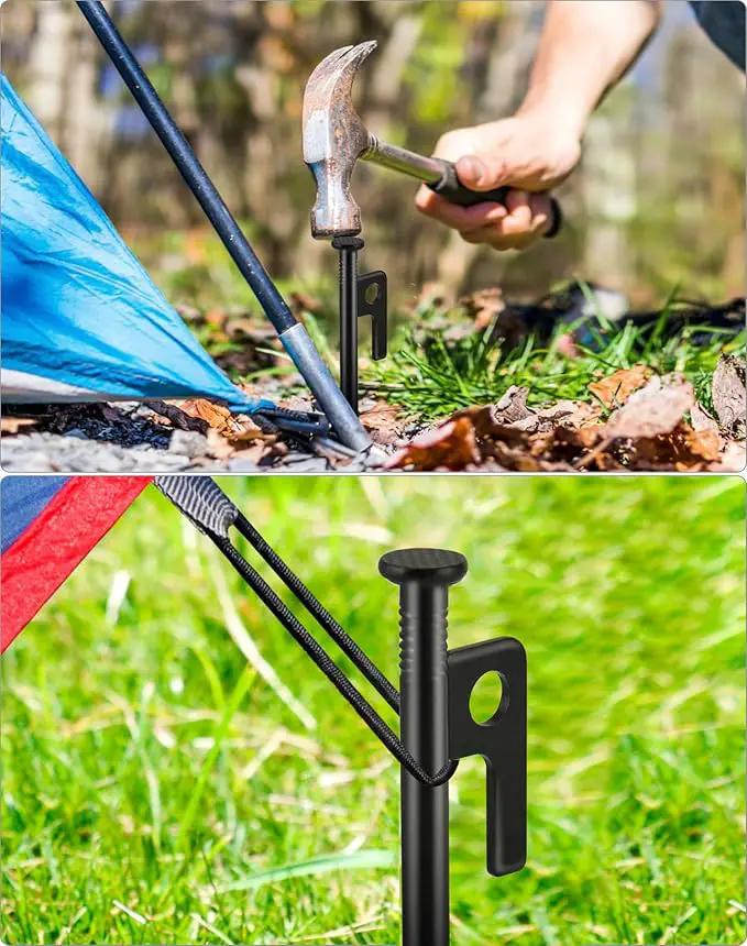 Ecotrek Heavy Duty Tent Pegs – 40cm Steel Camping Stakes for Hard Ground, Beach & Grass JP120512 by ECOTREK
