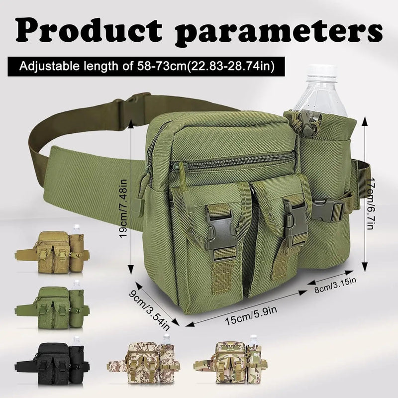 Ecotrek Waterproof Waist Bag with Removable Bottle Pouch - Multi-Pocket Outdoor Sports BL7013 by ECOTREK