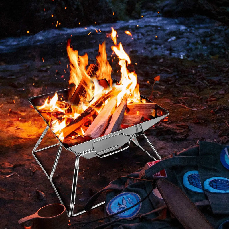 Folding BBQ Campfire Grill Barbeque Portable Camping Grill by salelink.co.nz