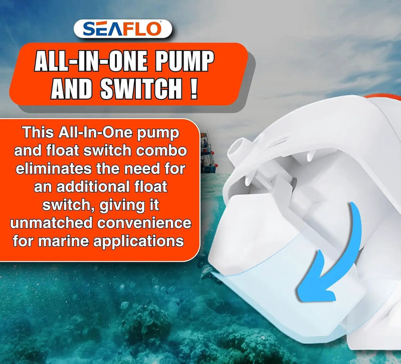 12V 1100GPH Seaflo Automatic Submersible Bilge Pump by salelink.co.nz