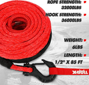 X-BULL Synthetic Winch Rope Cable Line 25M 32000LBS by salelink.co.nz