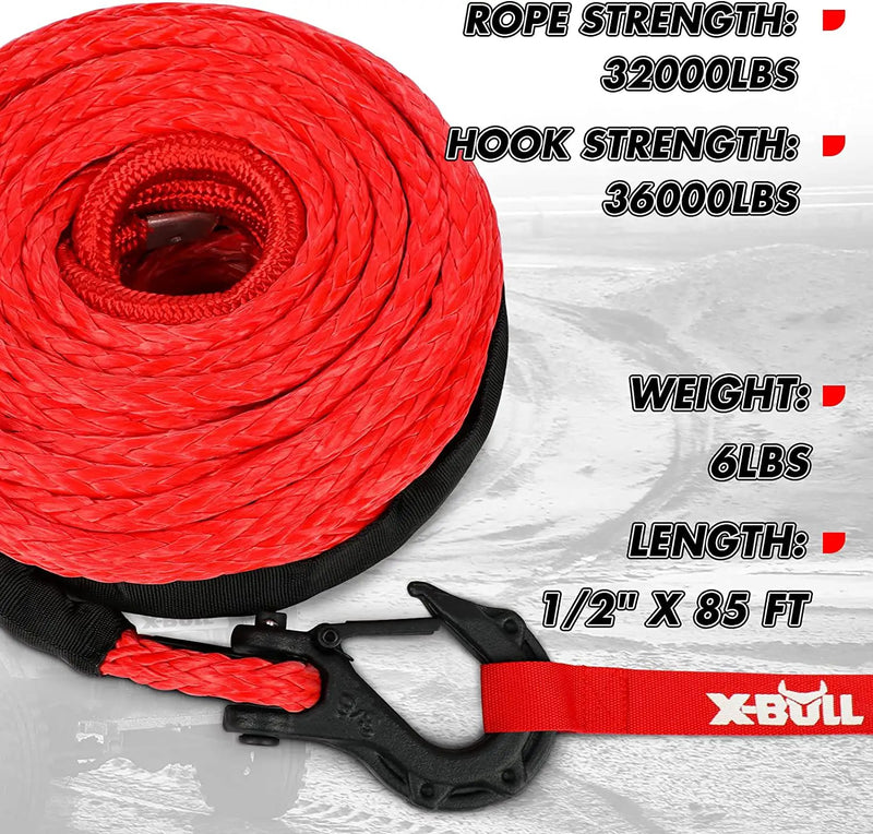 X-BULL Synthetic Winch Rope Cable Line 25M 32000LBS by salelink.co.nz