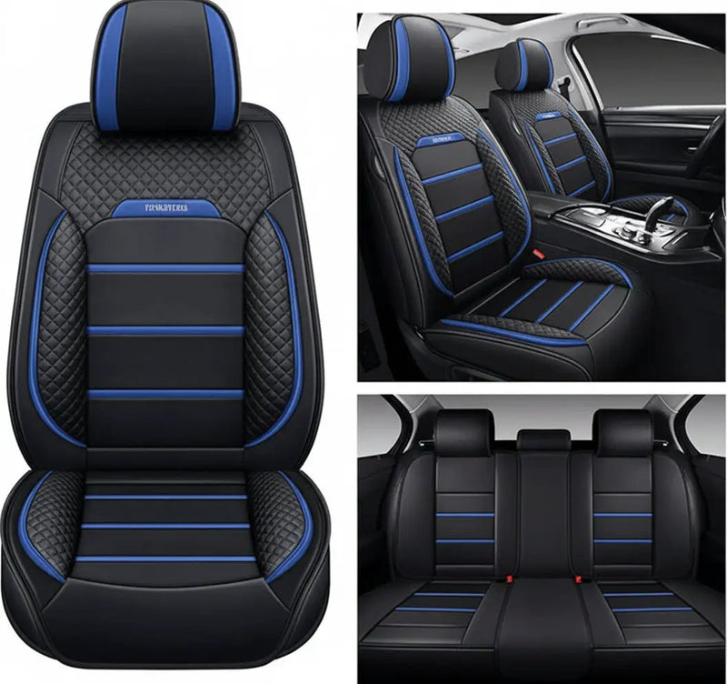 Car Seat Cover Faux Leather Cushion 5 Seater Full Set Front Rear Premium Quality by dealonline.co.nz