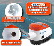 12V 1100GPH Seaflo Automatic Submersible Bilge Pump by salelink.co.nz