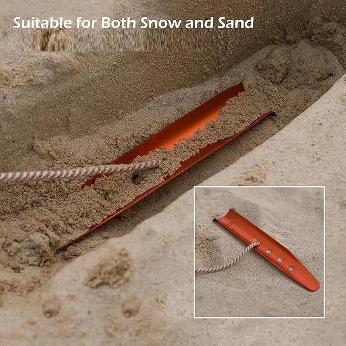 ECOTREK Snow & Sand Tent Stakes – 31cm Aluminum U-Shaped Pegs for Camping & Beach JP5604 by ECOTREK