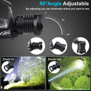 Headlamps XHP70 Super Bright Waterproof 3 x 18650 Batteris Adjustable Focus by dealonline.co.nz