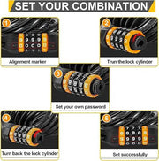 Ecotrek 5 Digit Lock Anti-Theft 120cm Cycle Cable Lock TG533815 by ECOTREK