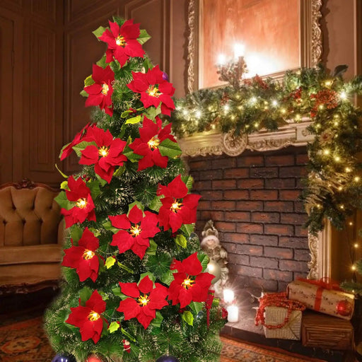 10LED Christmas Red Flower Tree Light Xmas Light String Lights by salelink.co.nz