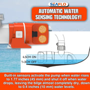 SEAFLO 1100GPH Bilge Pump Automatic Boat Marine Water Pump Low Profile 12V by salelink.co.nz