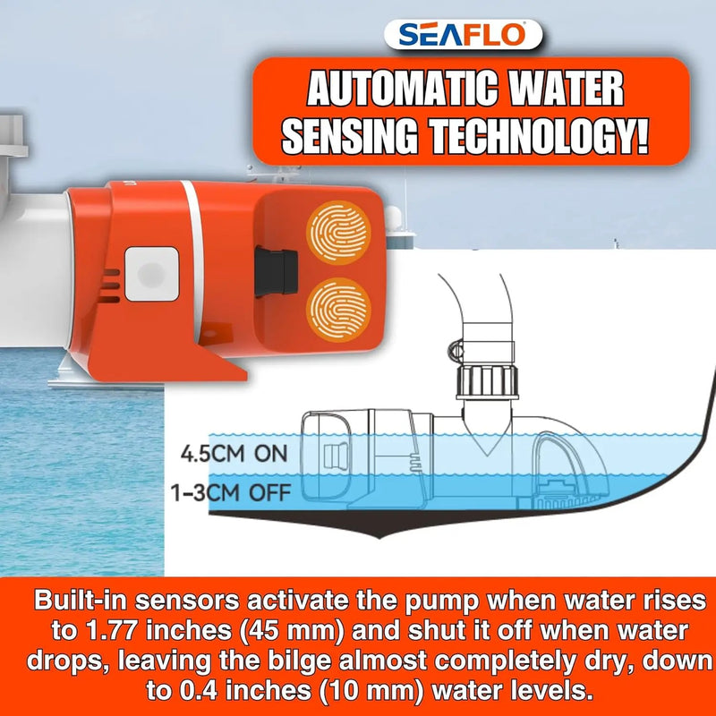 SEAFLO 1100GPH Bilge Pump Automatic Boat Marine Water Pump Low Profile 12V by salelink.co.nz