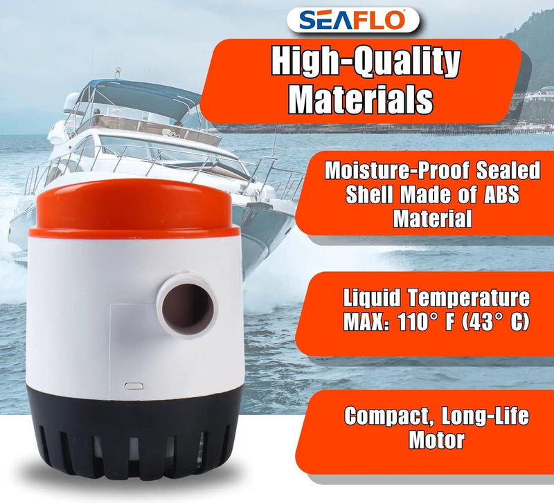 12V 750GPH Seaflo Automatic Submersible Bilge Pump by salelink.co.nz