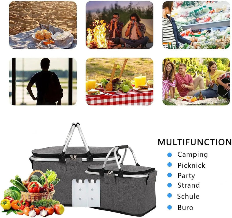 Ecotrek Insulated Picnic Lunch Bag - Large 20L Foldable Soft Cooler Bag JS33001 by ECOTREK