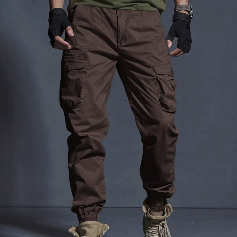 Men's Cotton Cargo Pants With Breathable Fabric And Multiple Pockets For Hiking