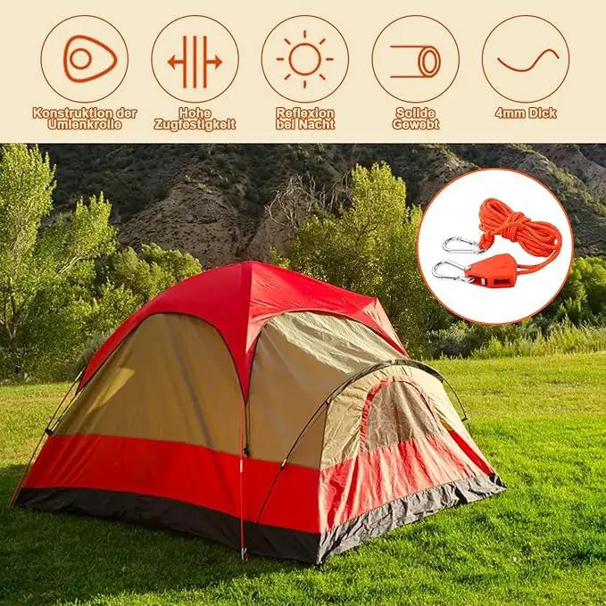 Ecotrek Reflective Ratchet Guy Ropes – Adjustable Tent Tie Down Ropes with Pulley JP5687 by ECOTREK