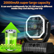 Portable Tent Camping Fan Desk Fan LED Lantern by salelink.co.nz