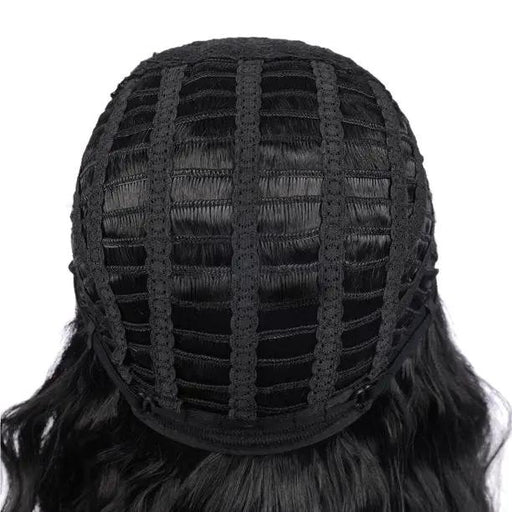 Women Mid Wig with Hat Blond Synthetic Hair Full Wigs High Quality by dealonline.co.nz