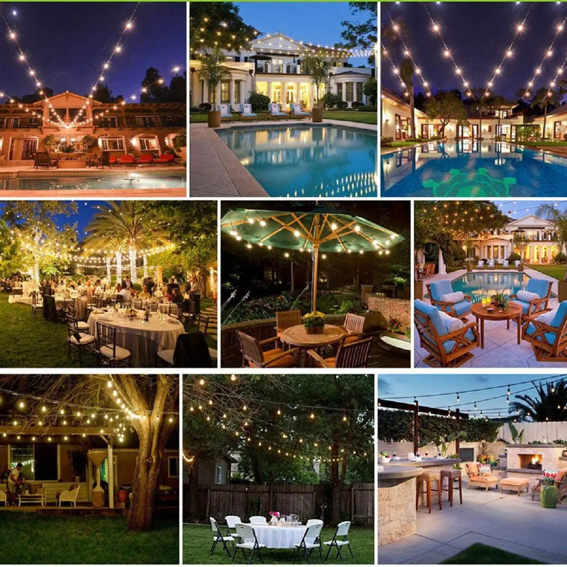 12 Sockets Festoon Party Wedding String Light Outdoor by salelink.co.nz