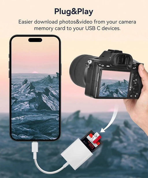 Type C to SD Card Reader Camera Adapter Phone Macbook USB-C by salelink.co.nz