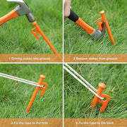 Heavy Duty Steel Tent Stakes – 30cm Metal Tent Pegs JP51604 by ECOTREK