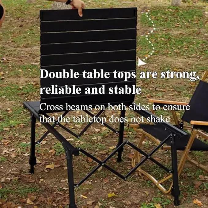 Aluminium Height Adjustable Egg Roll Camping Table – Portable Outdoor Table 89cm TYGM1521 by ECOTREK