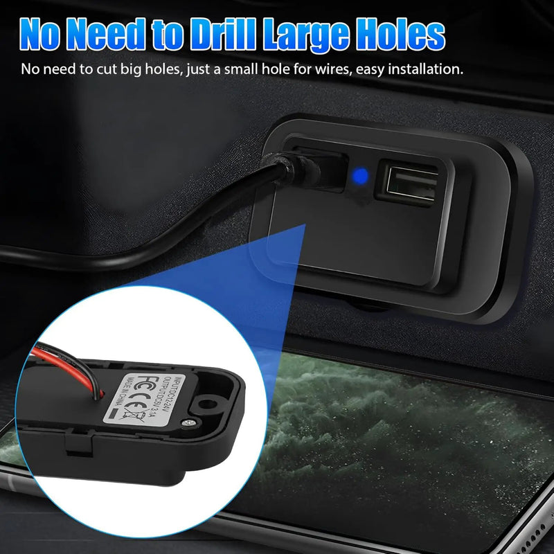 12/24V 5V Dual USB Car Charger Socket Power Outlet by salelink.co.nz