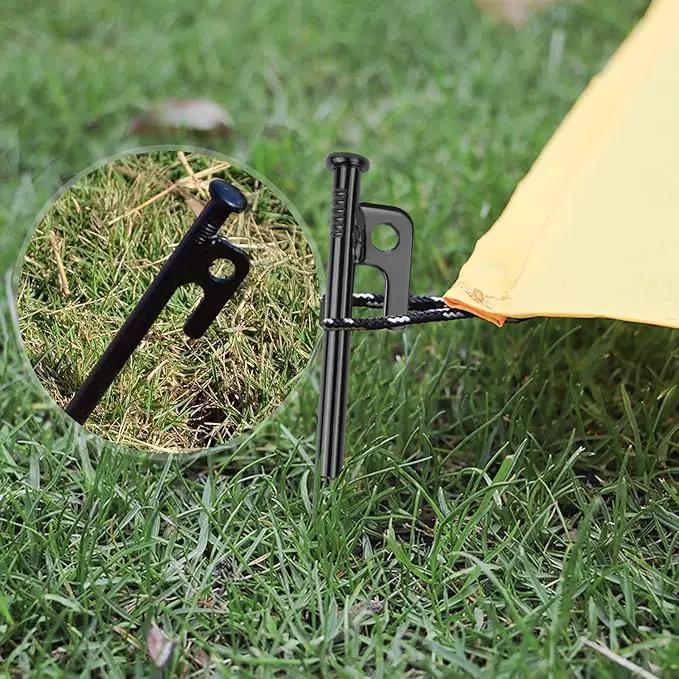 Ecotrek Heavy Duty Tent Pegs – 40cm Steel Camping Stakes for Hard Ground, Beach & Grass JP120512 by ECOTREK